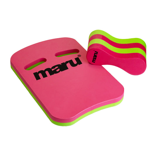 Maru Junior Float Bundle - Pink Lime (inc. Free Pink Mesh Swim Bag £9.49 RRP)