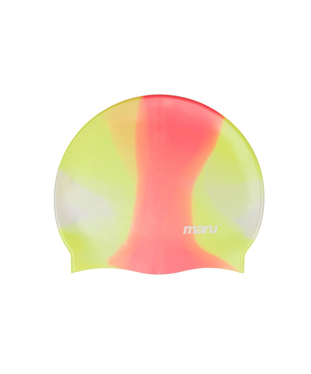 Bonnet de bain en silicone - Jaune et rouge