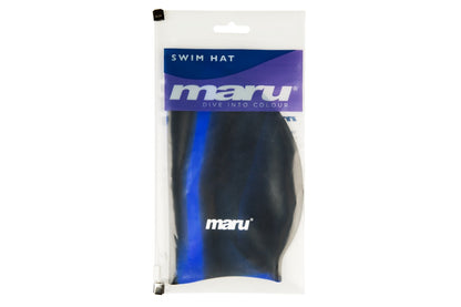 Silicone Swim Cap - Black and Blue