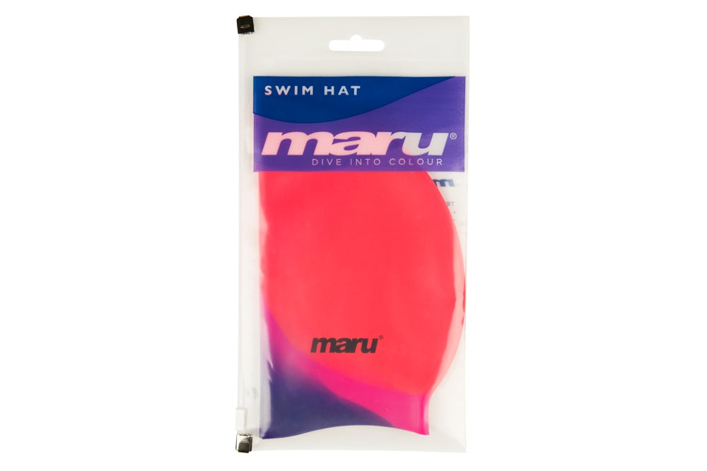 Silicone Swim Cap - Red, Pink and Purple