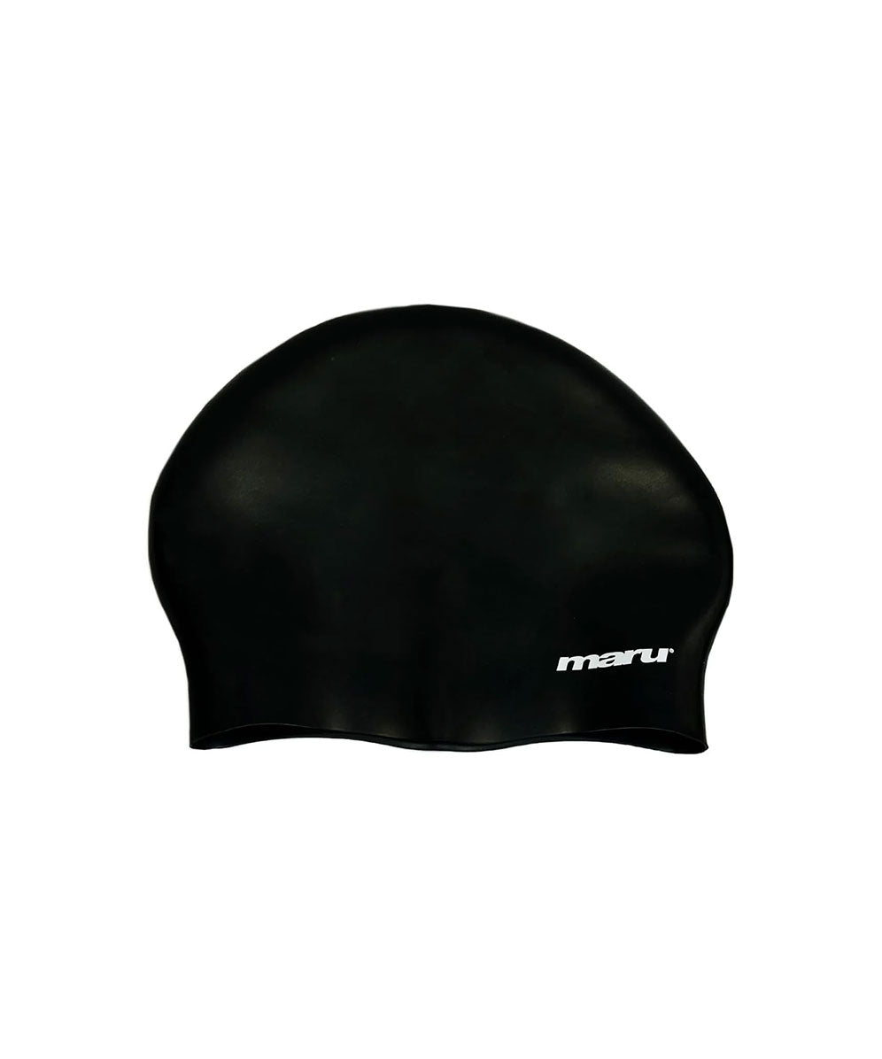 Long Hair Swimming Hat - Black