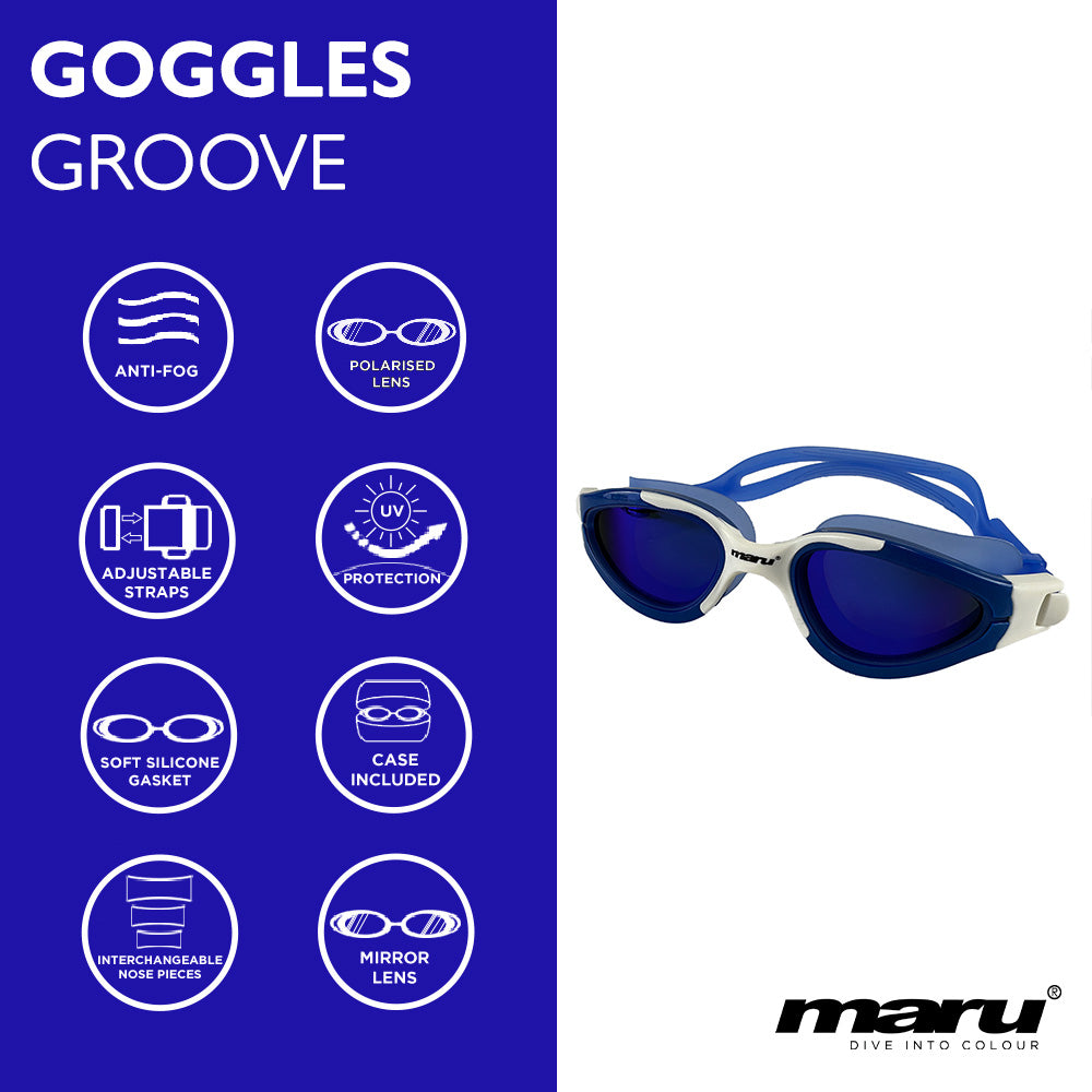 Groove Polarized Mirror Anti Fog Adult Goggles - Blue