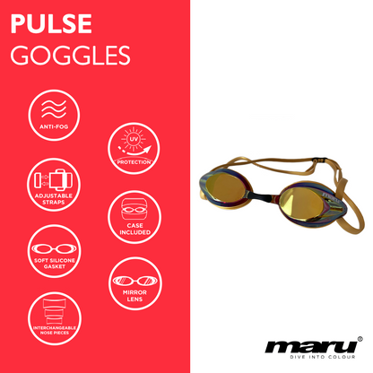 Pulse Mirror Anti-Fog Goggles- Gold, Pink and Blue