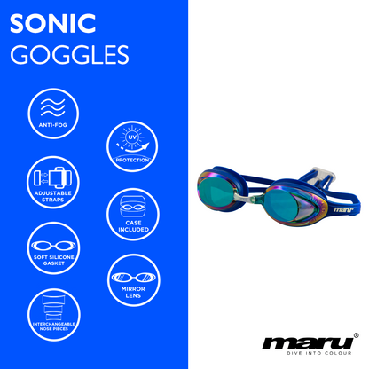 Sonic Mirror Anti-Fog Goggles - Blue and Purple