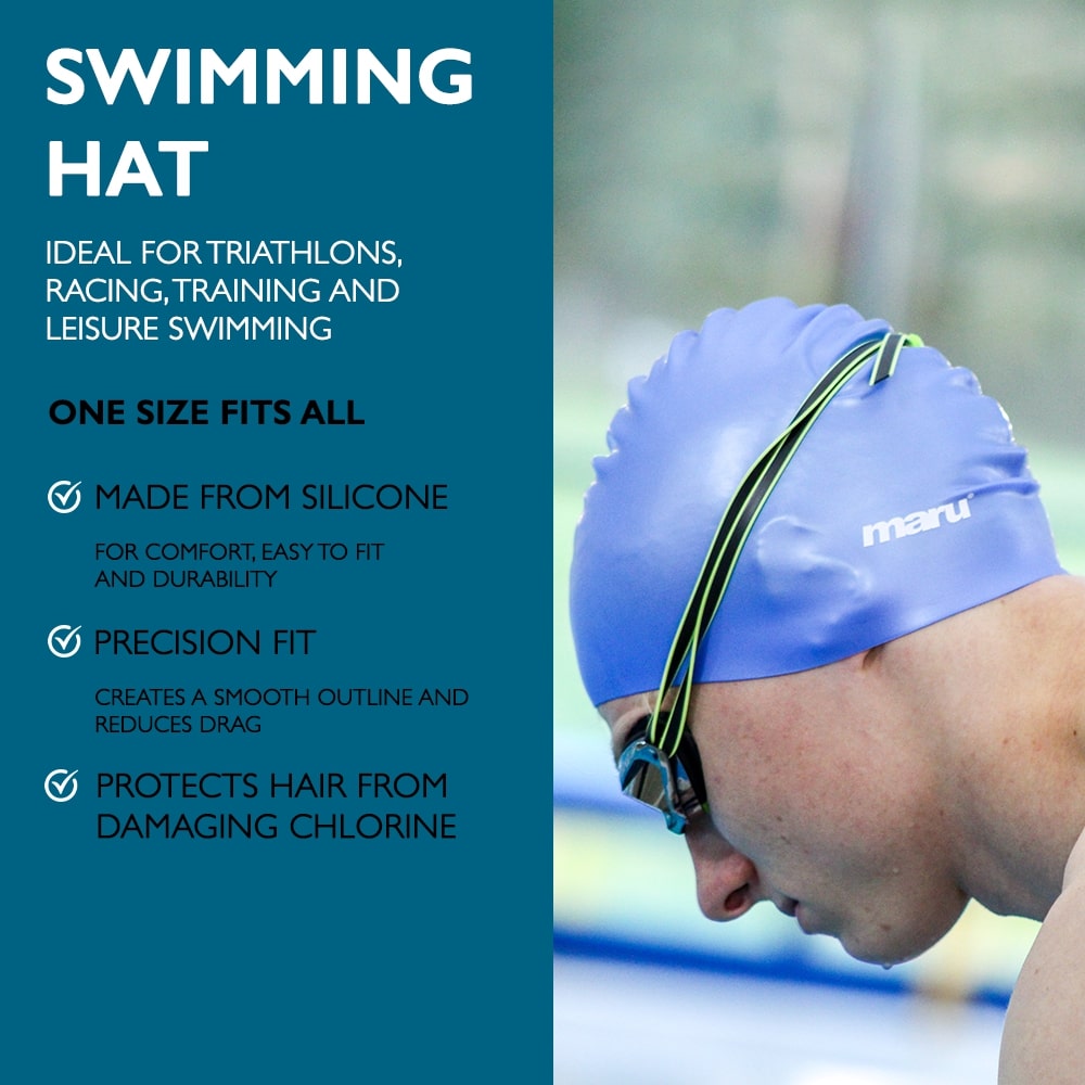 Silicone Swim Cap - Blue and Yellow