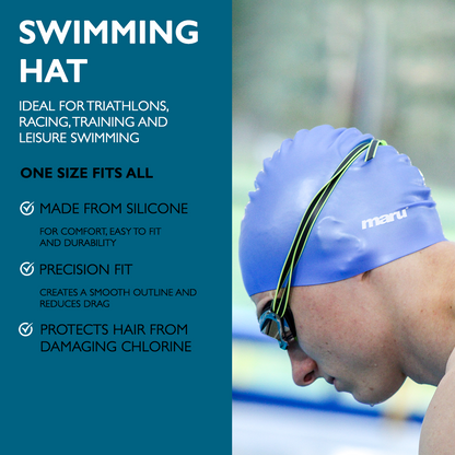 Silicone Swim Cap - Blue Shades