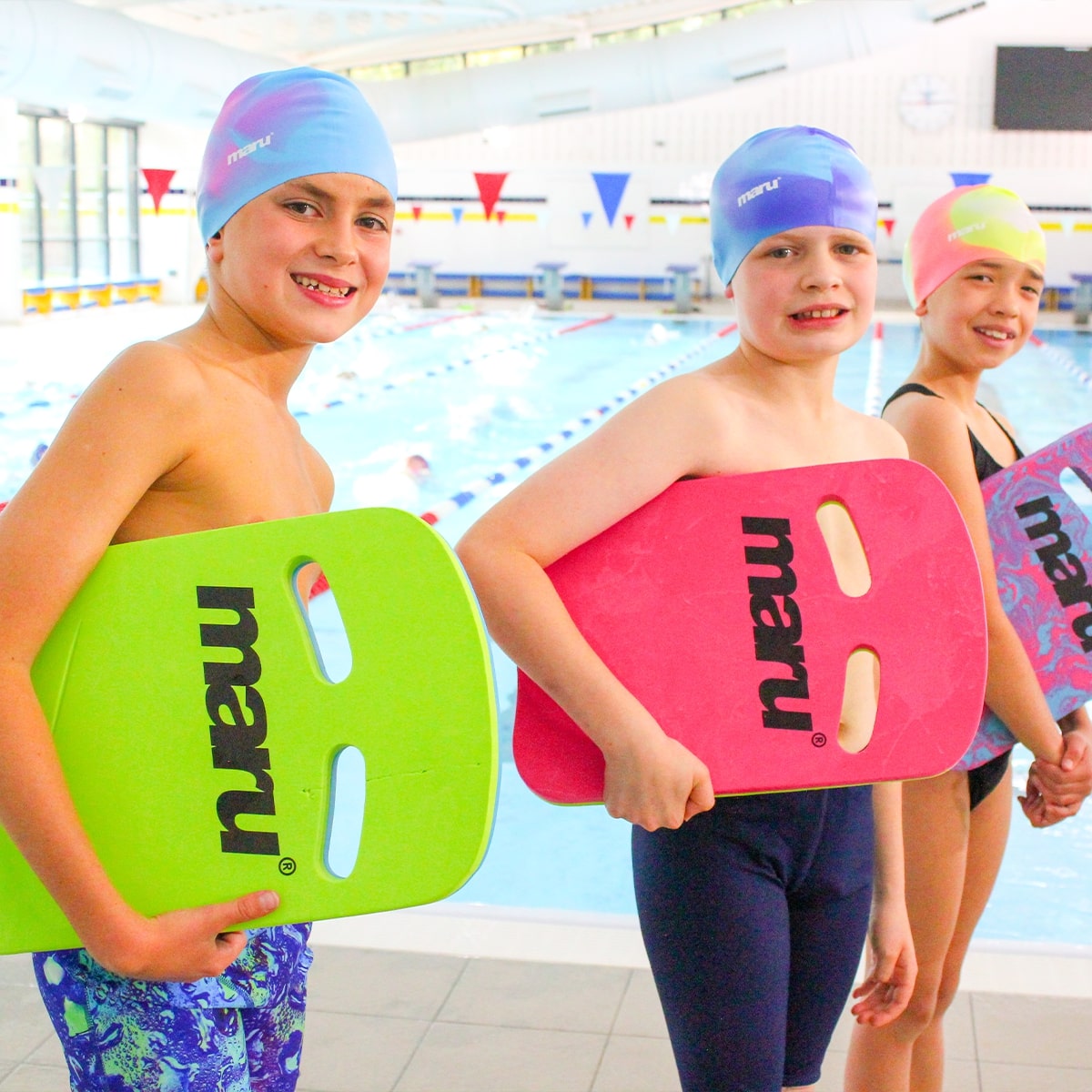 Bonnet de bain en silicone - Bleu et jaune