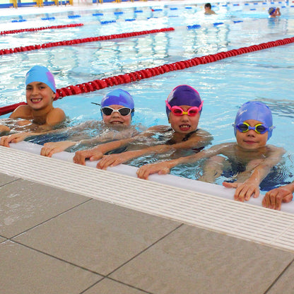 Bonnet de bain en silicone - Bleu et jaune