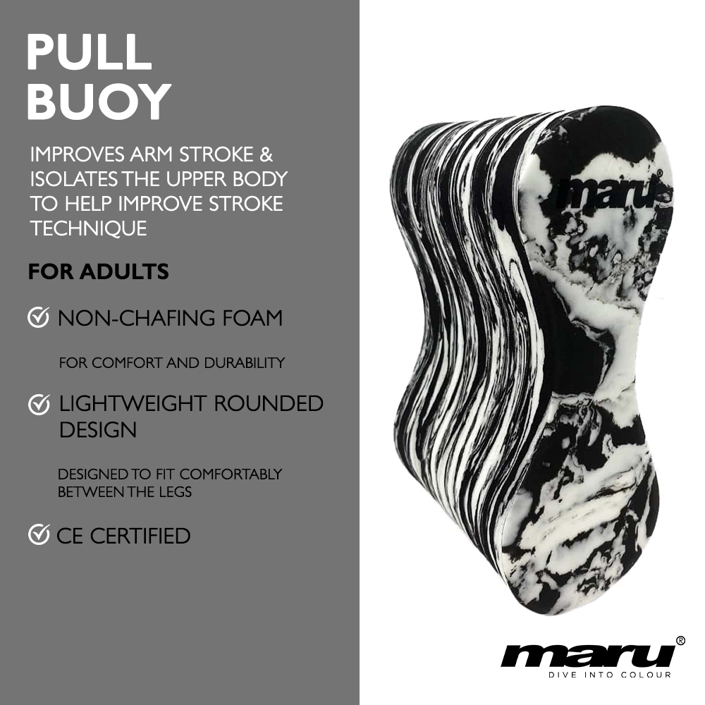 Adult Pull Buoy - Black and White Swirl