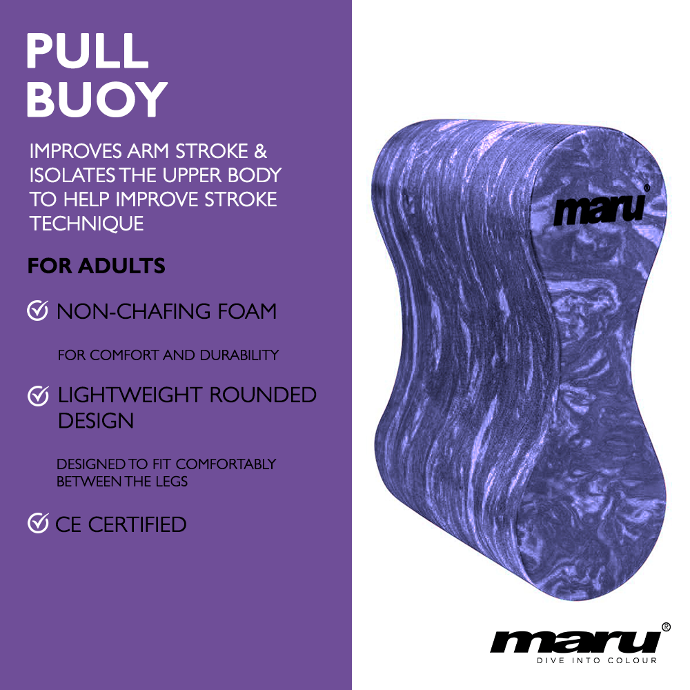 Adult Pull Buoy - Dark Purple and Purple Swirl