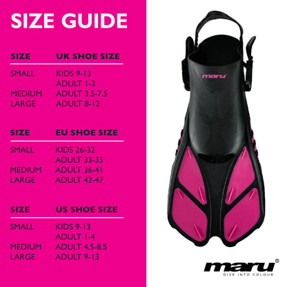 Dive Fins - Neon Pink and Black